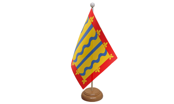 Cambridgeshire Red Small Flag with Wooden Stand